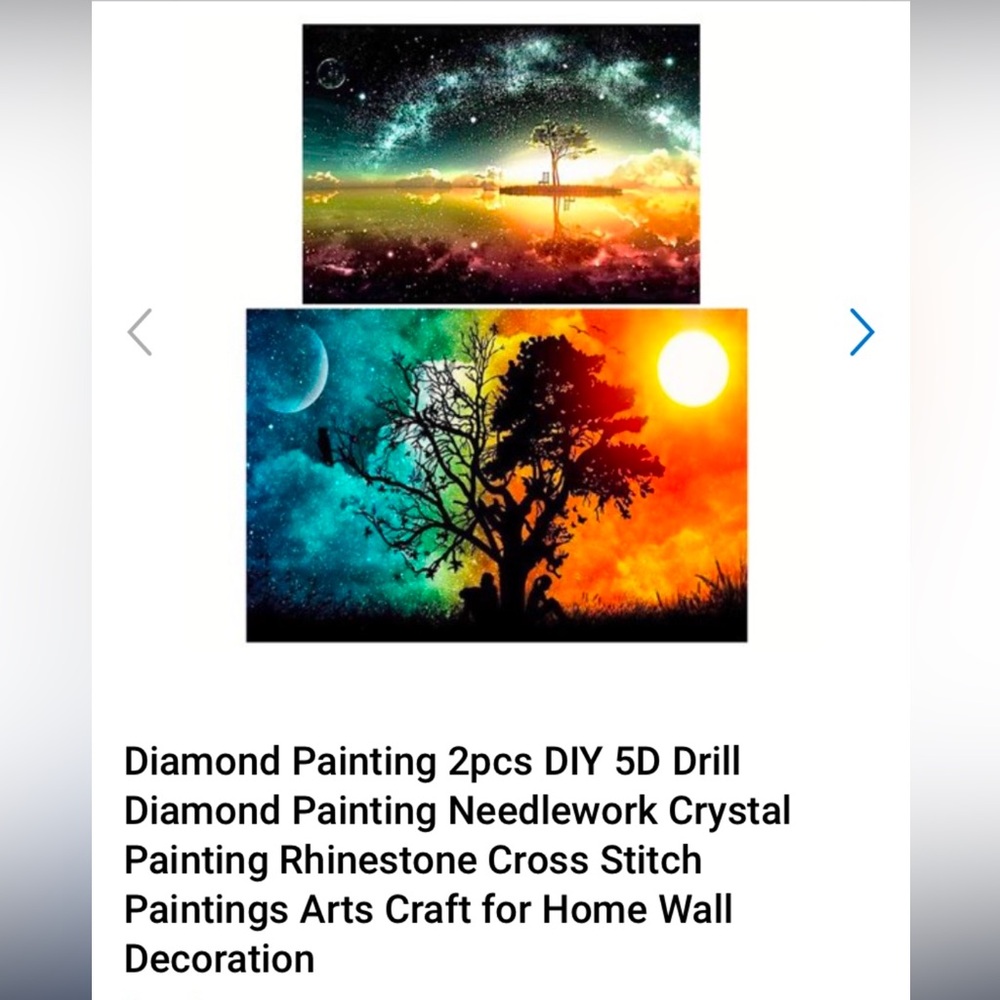 Diamond Painting 2pc DIY 5D Drill Diamond Painting Needlework Crystal/Rhinestone